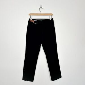 Lauren Ralph Lauren Women's Black Jeans w Leather/Gold Buckle Sz 4P Equestrian